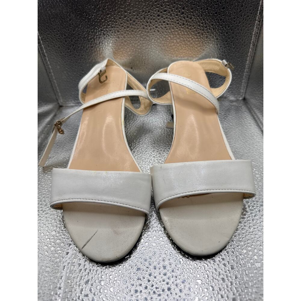 Silver‎ Metallic Strappy Block Heel Dress Sandals Women's Size 10